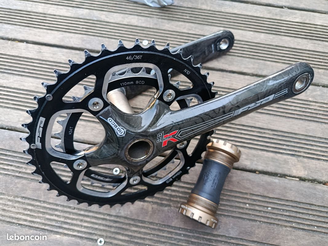 Pédalier FSA Carbone 170 Mm - Standard ISIS - 144 BCD - Pour Vélo De Piste Ou Fixie