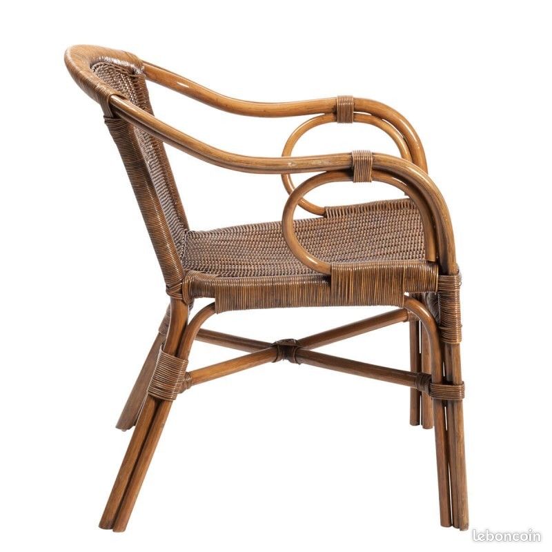 Lot de 4 fauteuils en osier/rotin (image 3)