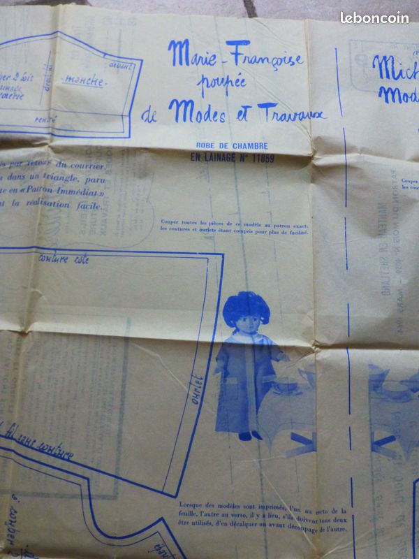PAGE POUPÉE FRANÇOISE - MICHEL Modes et Travaux MARS 1976 EUR 2,50 - FR