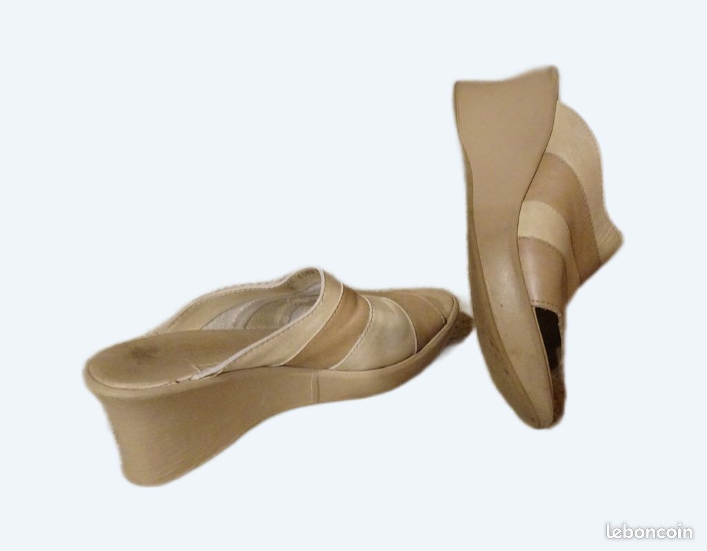 Mules talons compensés*ARCUS Plumlight*Pointure 37*Talons cms
