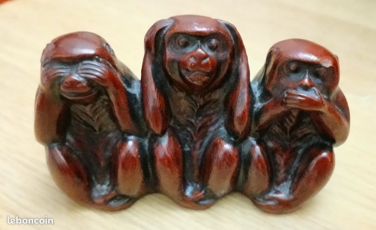 Sculpture les 3 singes de la sagesse (image 1)