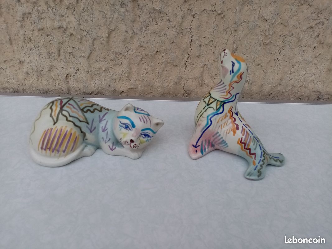 chats en poterie fabriqués en Alsace, céramiques en faïence