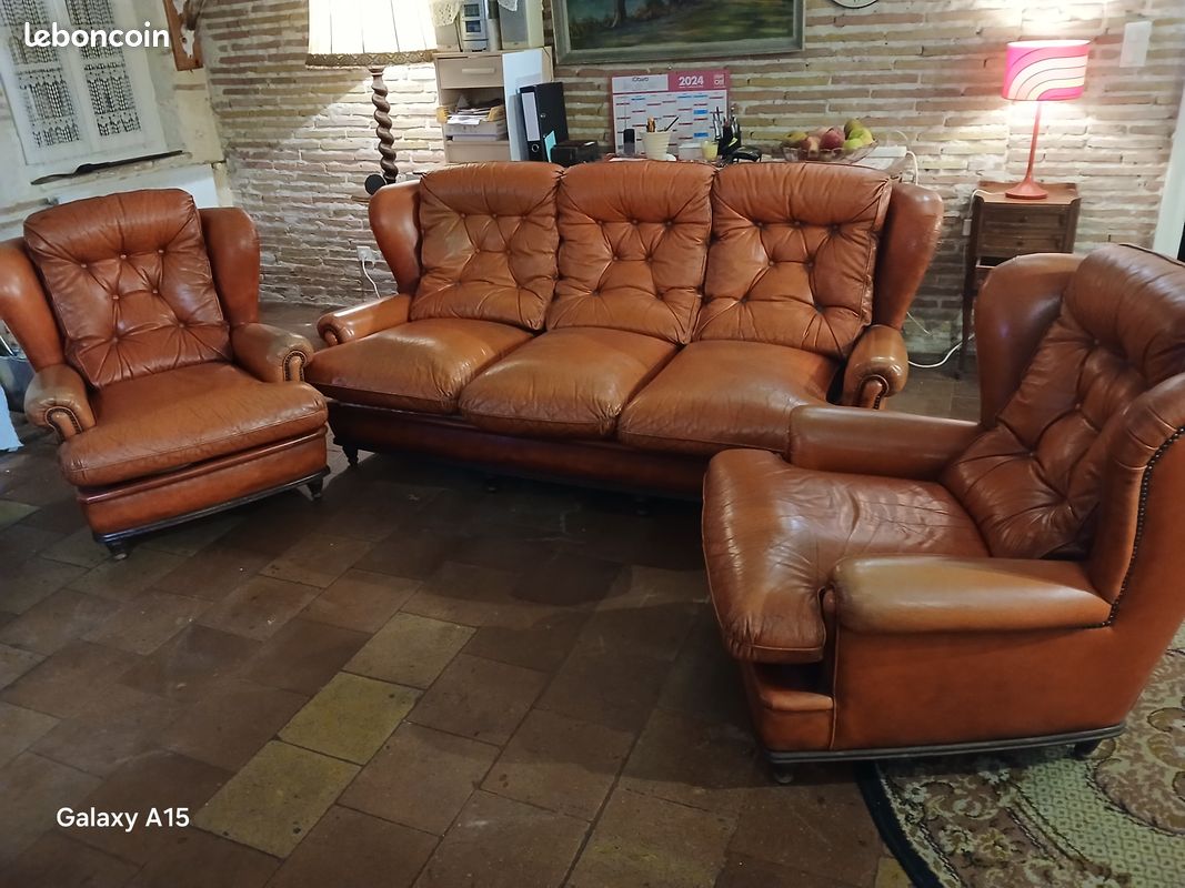 Canapé cuir vintage (image 4)