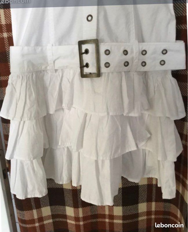 Robe blanche MORGAN coton écussons (image 5)