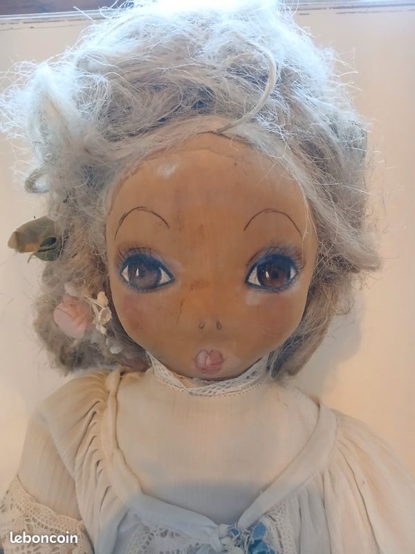 Grande Poupée Ancienne Marie D'O - Chiffon - Années 1980 - Taille 130