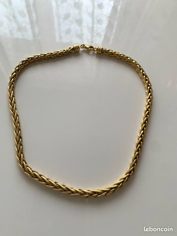 Plaqué Or Gros Pendentif Femme Gros Collier Maille Palmier Femme