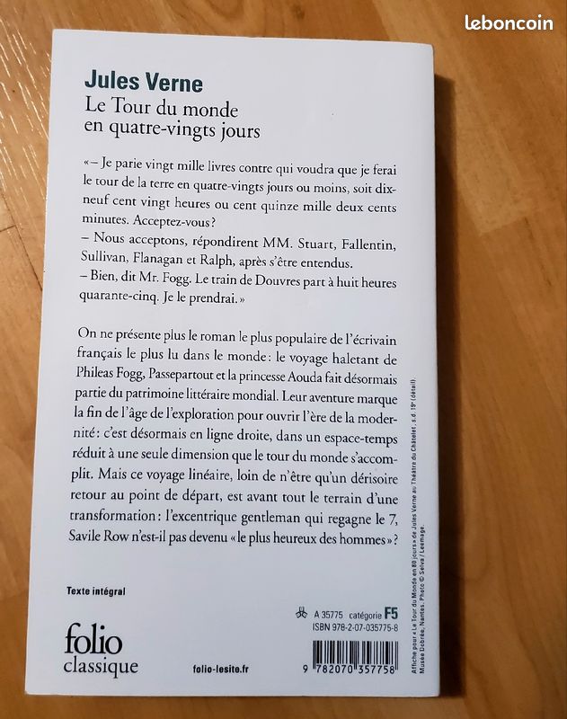 Le tour du monde en quatre-vingts jours, Jules Verne, Folio classique (image 2)