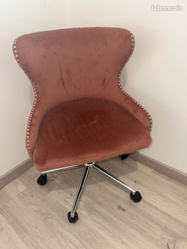 Chaise de bureau rose (image 3)