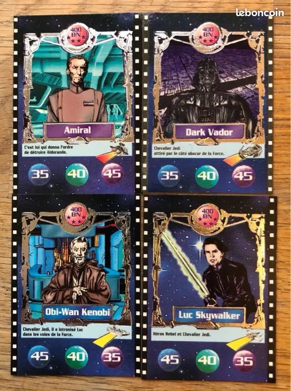 Lot complet de 30 cartes Star Wars BN 1996 - Collection