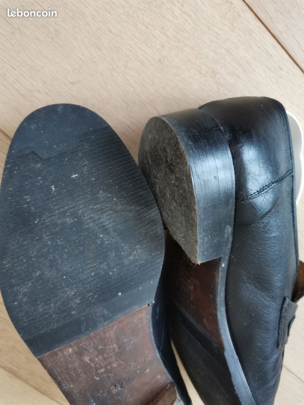 Mocassins cuir noir homme (image 3)