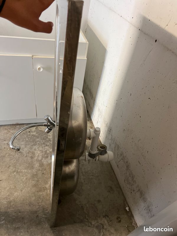 Double évier en acier avec égouttoir (image 2)