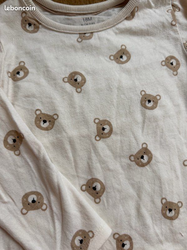 Tee shirt beige ours KIABI t.18m (image 2)