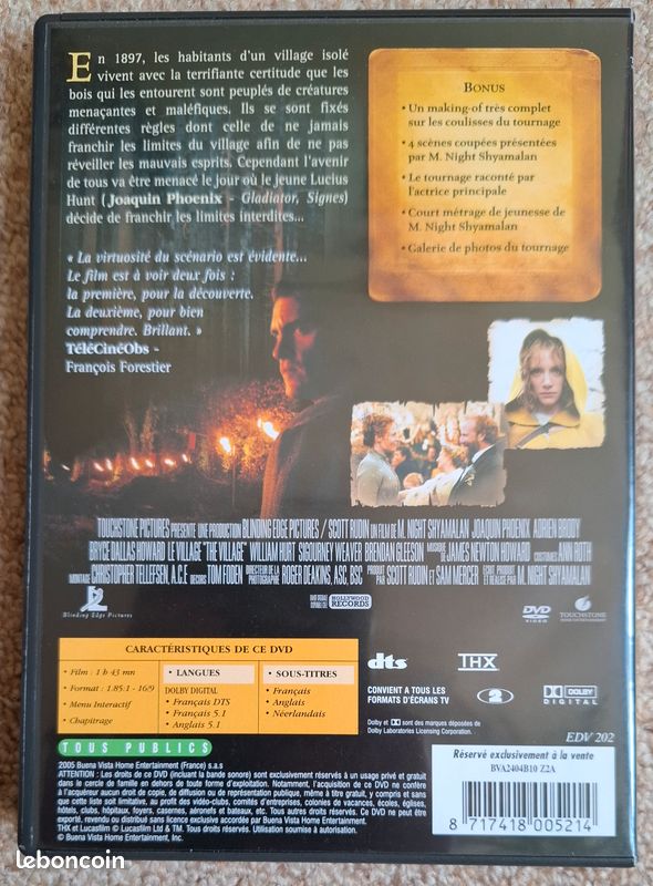 DVD film LE VILLAGE (image 2)