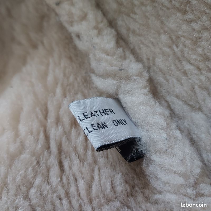 Blouson bombardier cuir peau lainée L (image 9)
