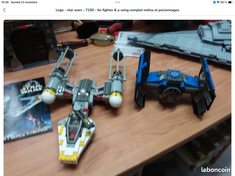 Lego - star wars - 7150 - tie fighter & y-wing complet notice et personnages (image 4)