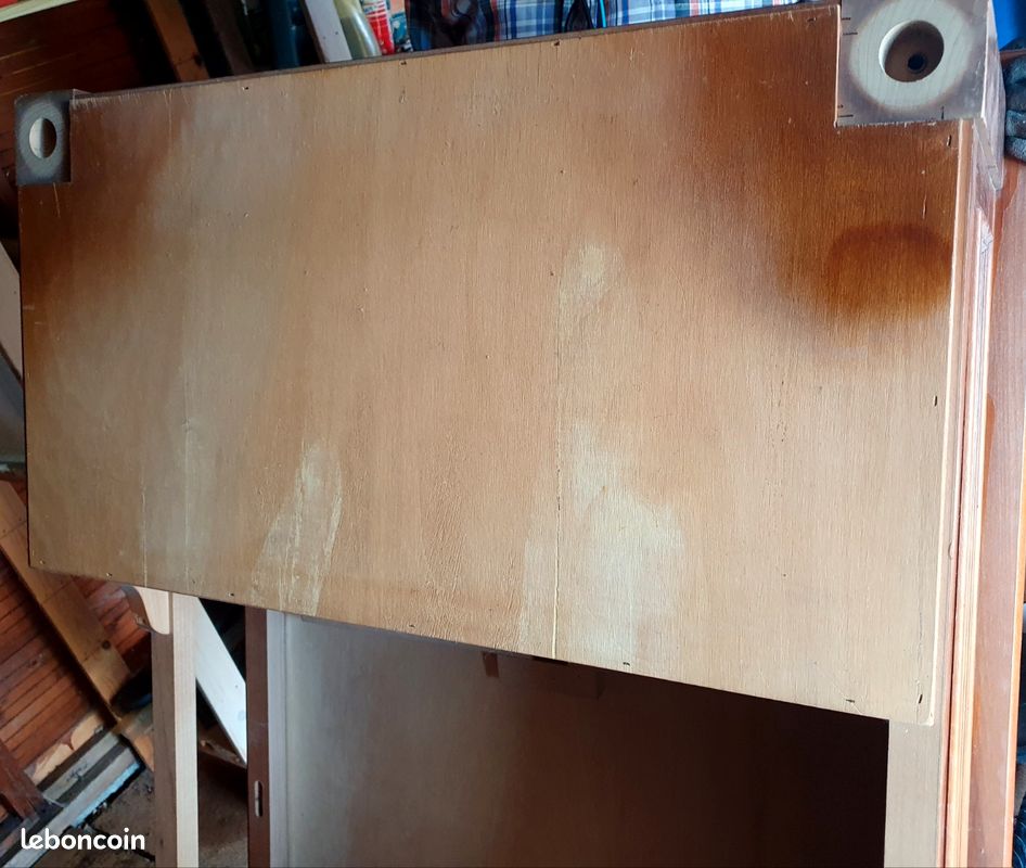 Bureau merisier dessus cuir (image 12)