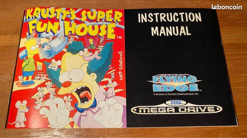 Jeu Krusty's Super Fun House Sur Sega Megadrive / Genesis - Bon état
