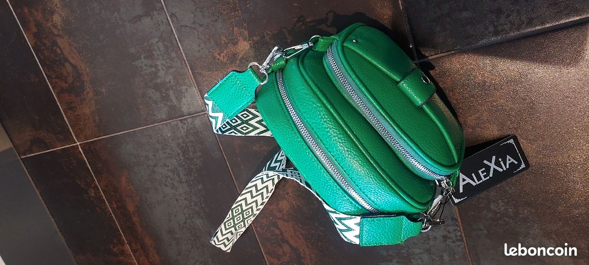 Sac bandoulière vert émeraude neuf (image 4)