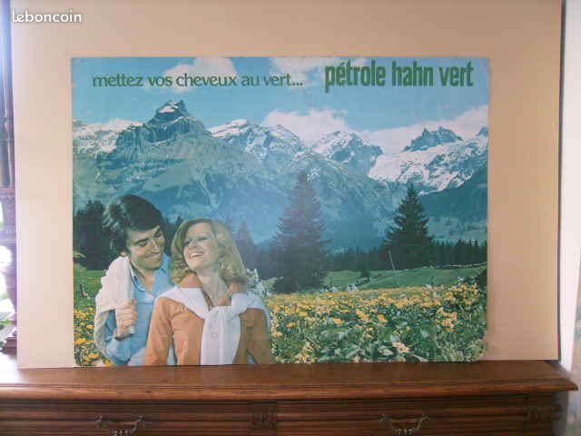 Grande affiche d'ancienne pub " Pétrole Hahn Vert " (image 5)