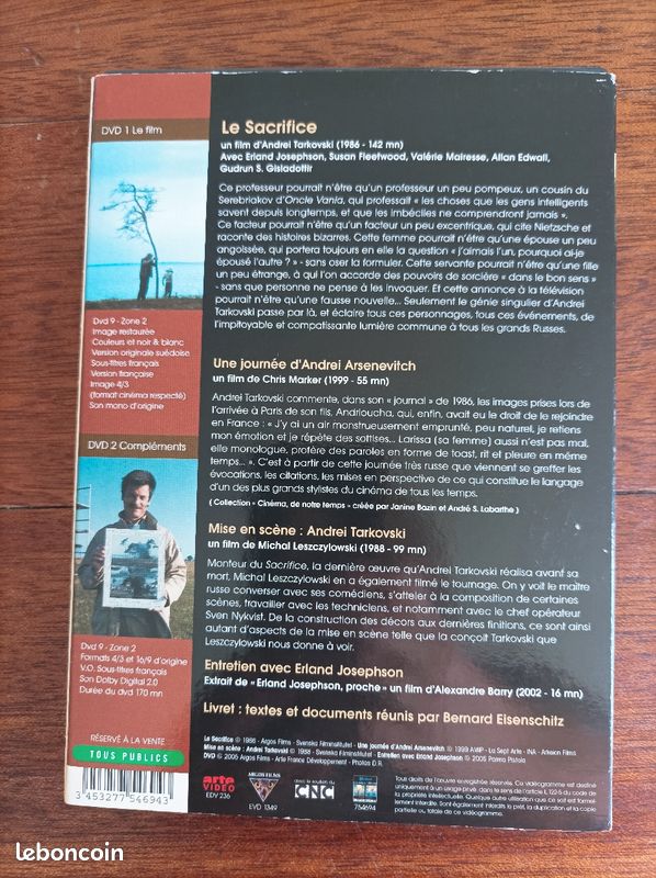 Coffret 2 DVD le sacrifice Andreï Tarkovski (image 3)