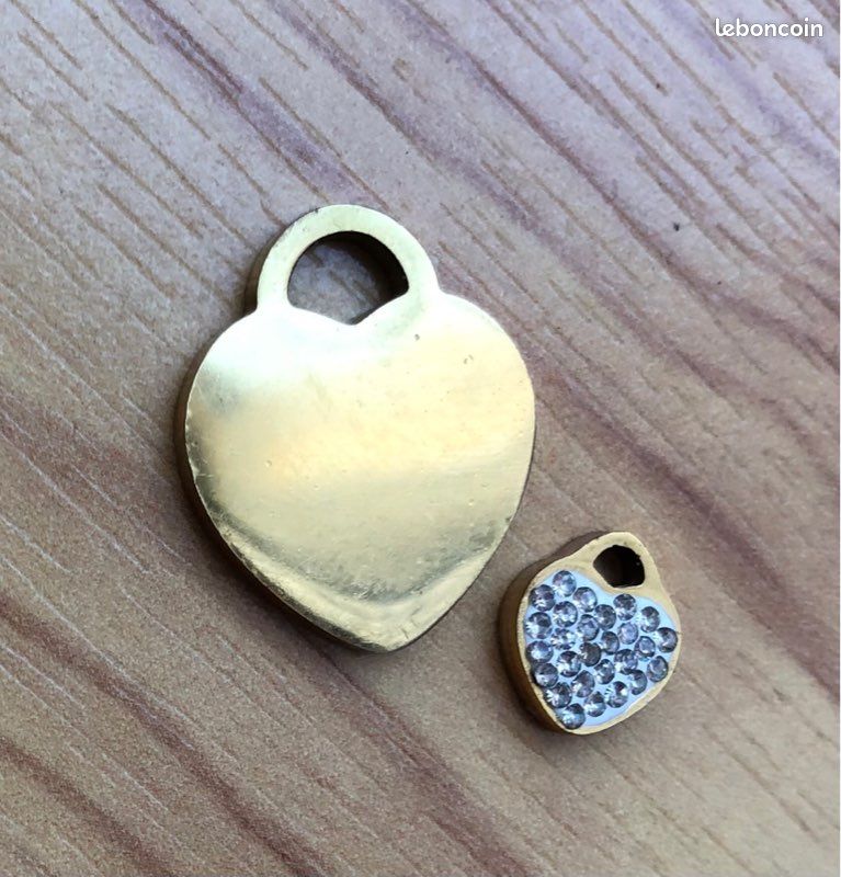 Pendentif coeur femme plaqué or (image 1)