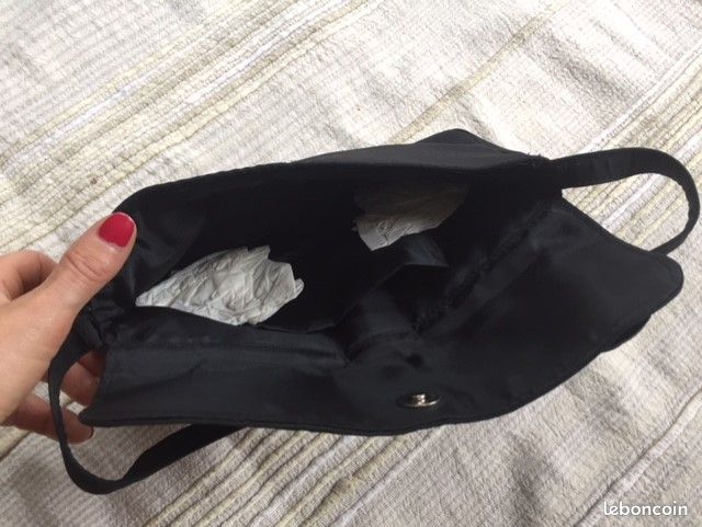 Sac à main pochette soirée noir pailleté TBE (image 3)