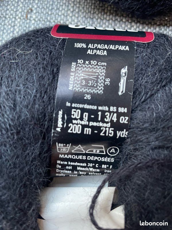 4 Pelotes De Laine Alpaga Et Laine Noire - 150g Chacune - Pour Tricot/crochet