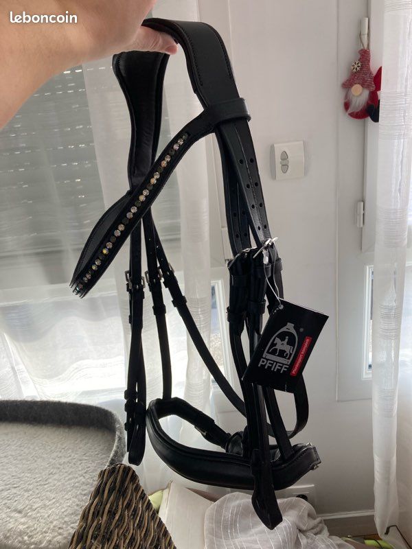Bride De Dressage Cuir Passier Noire Taille WB - Pour Grand Cheval, Occasion En Bon état