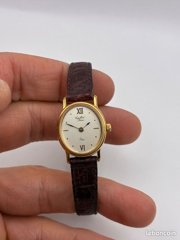 Montre De Poche Cupillard Rieme Quartz Plaquée Or - Cadran Blanc Chiffres Romains