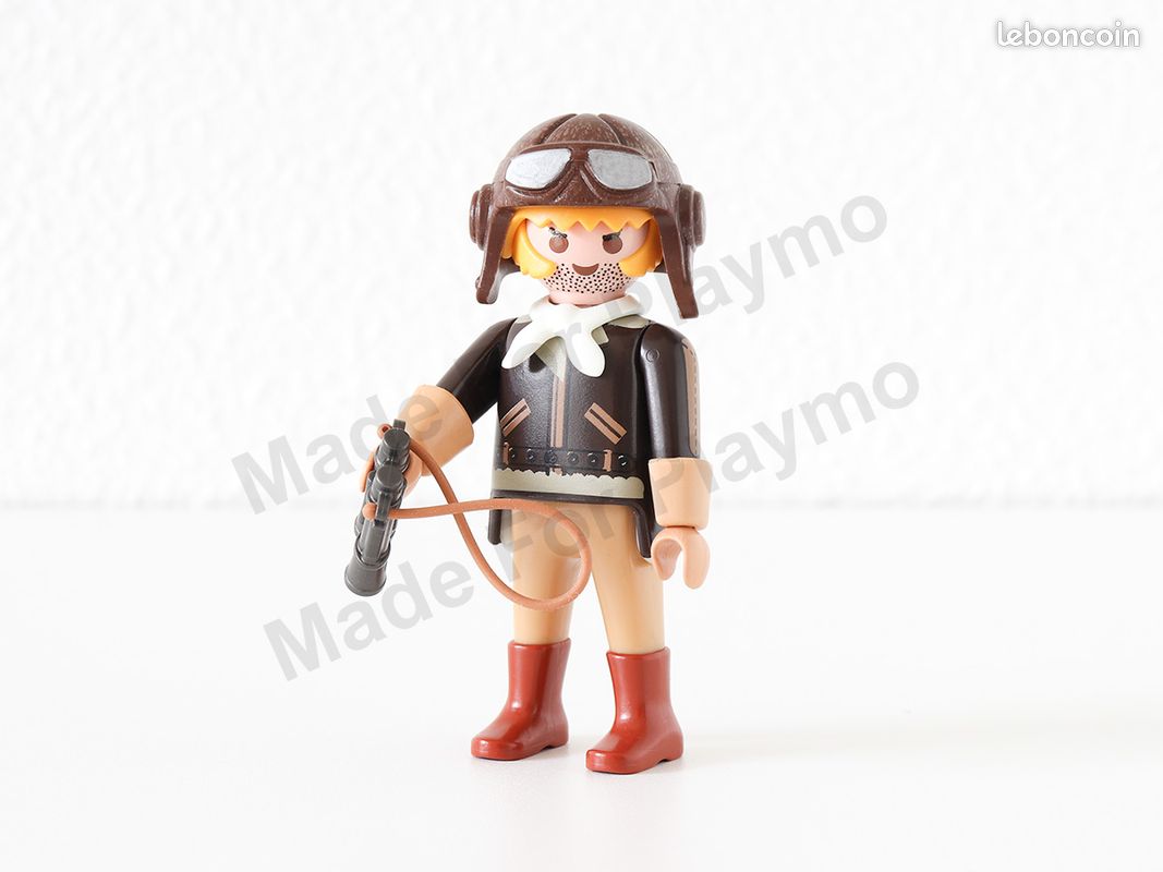 Figurine PLAYMOBIL Capitaine Pilote D'avion - Aéroport Terminal - Pièces Détachées Occasion