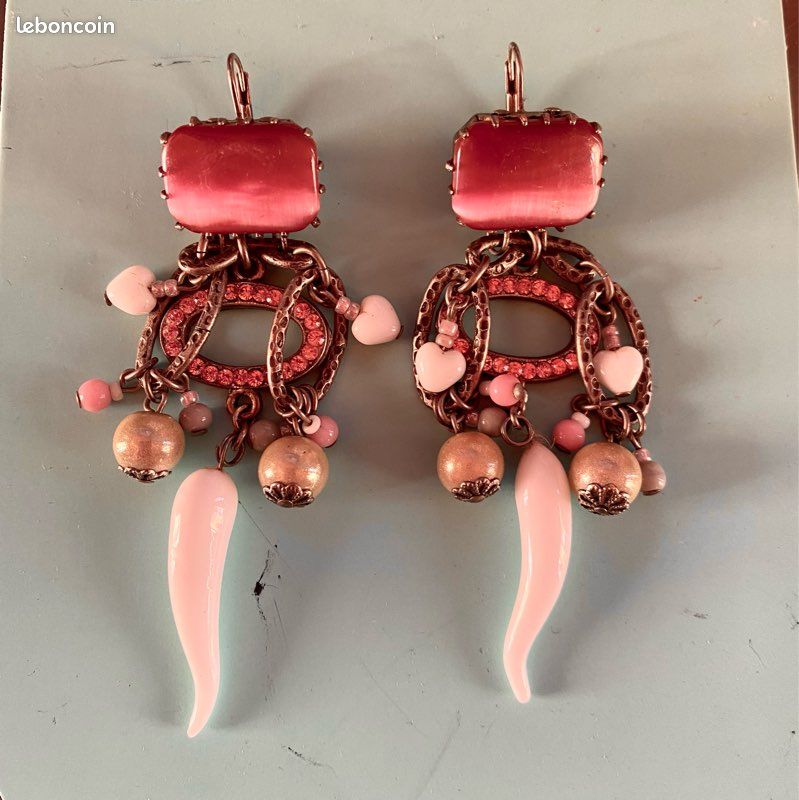 Boucles D'oreilles Vintage - Marque "Les Gens Du Sud" - Occasion - Style Unique