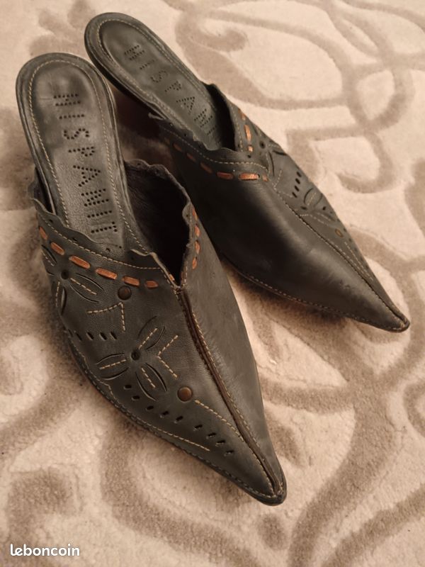 GIOSEPPO Sabots À Talons BATTONYA Cuir - Mules Élégantes Mi-Saison