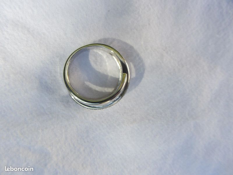 Bague En Argent Rhodié Avec Zircons - Modèle Tresse - Taille 56 - Neuf Avec étiquettes - Marque Thabora