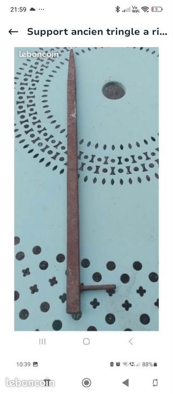 Lot De 2 Supports De Barre à Rideaux Anciens – Fer, Vert – Occasion