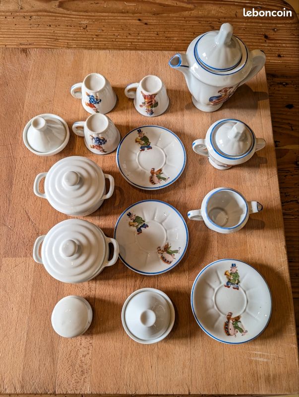 Dînette Ancienne En Porcelaine Pour Enfant - Service à Café - 5-7 Ans