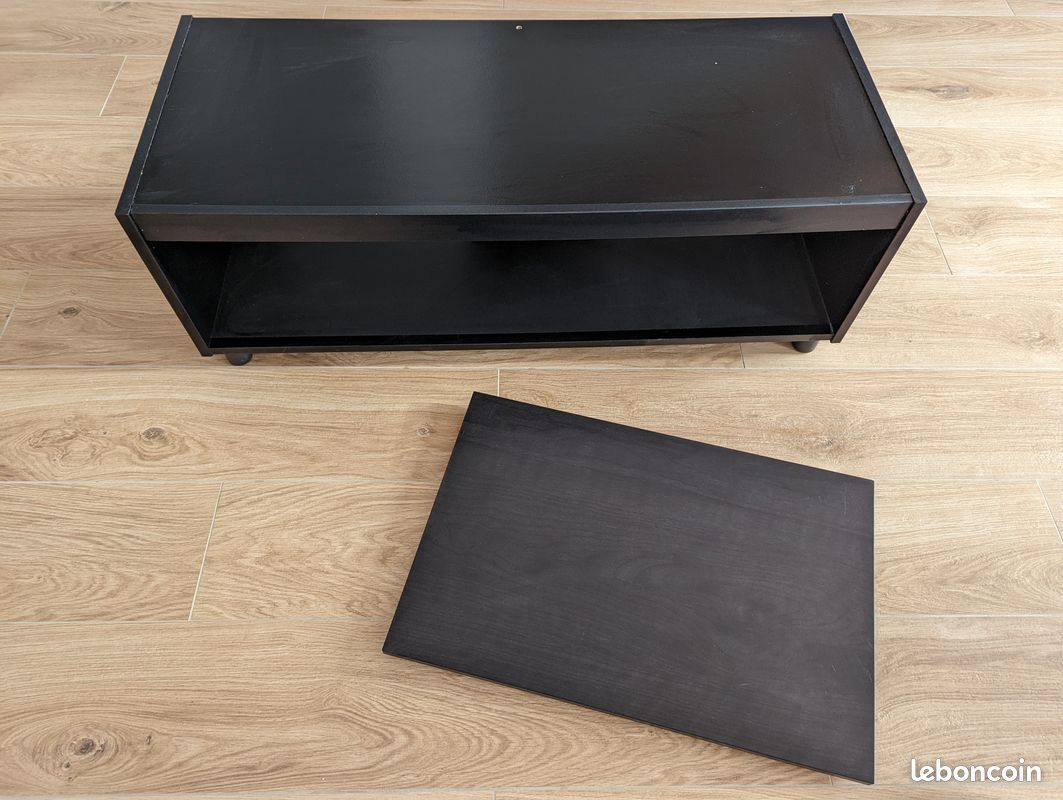 Meuble TV noir + plateforme pivotante (image 1)