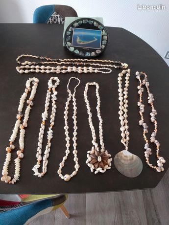 Collier Fantaisie En Nacre Et Coquillages - Modèle J167 - Bon état D'usage