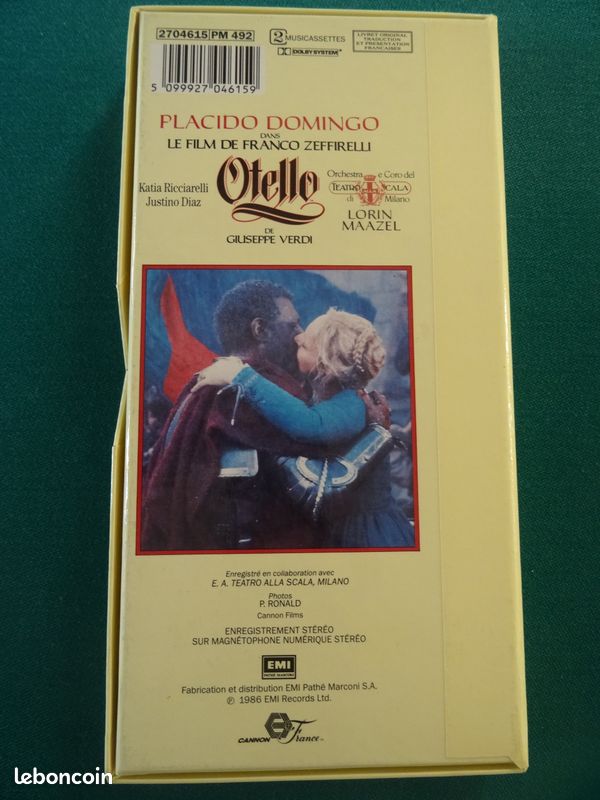 Placido Domingo coffret musicasettes "Otello" (image 3)