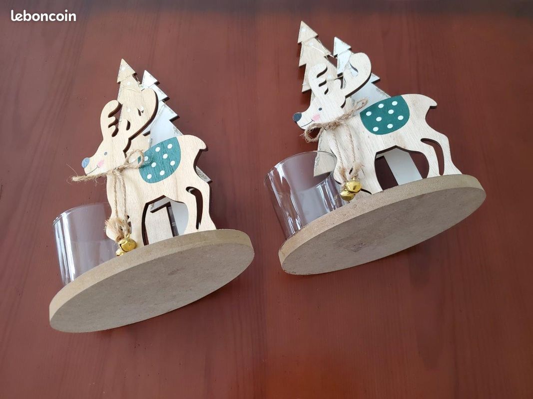 Lot 2 décorations Noel lumineuses en bois (image 11)
