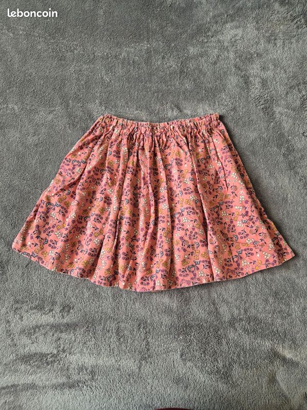 Jupe Talbots vintage à imprimé floral en rayonne et en lin