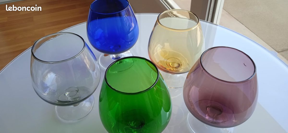 6 verres colorés à cognac (image 3)