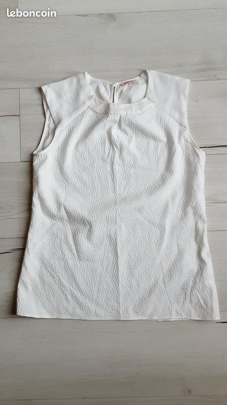 Vêtement femme top haut blouse Camaïeu blanche taille 36 Neuve