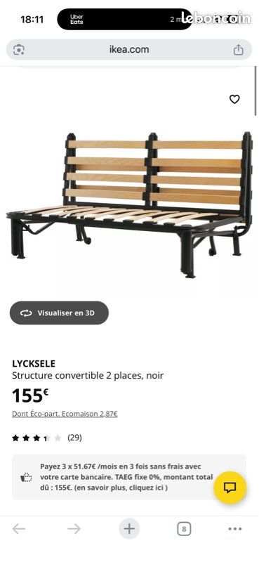 Lycksele IKEA canapé convertible lit (image 2)