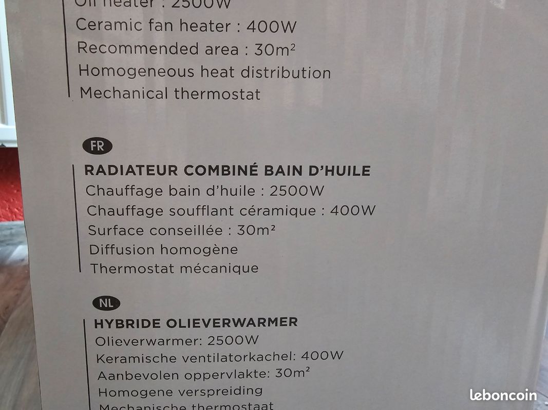 Chauffage hybride bain d'huile/ soufflant (image 1)