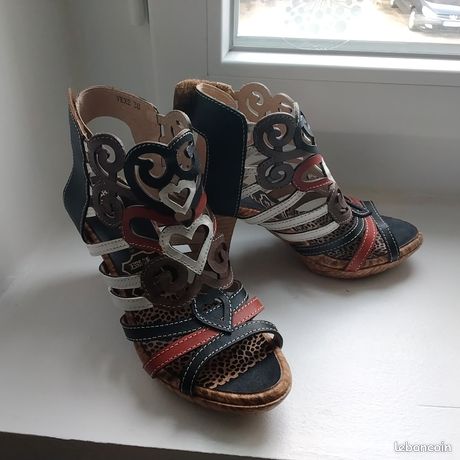 Sandales Femme En Cuir Véritable - Talon Plat Confortable Pointure 38 Rose Avec Perles