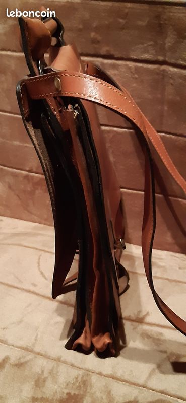 Sacoche cuir marron homme (image 3)