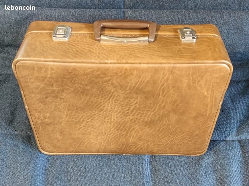 Petite valise Vintage Cuir marron (image 2)