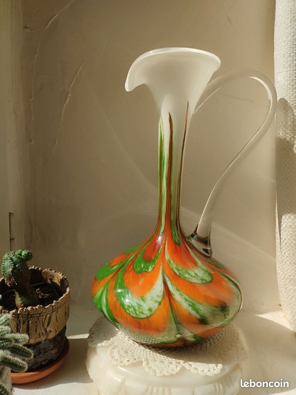 Vase Murano Carlo Moretti Jaune/Marron Verre
