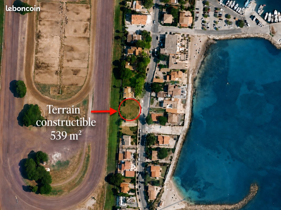 HYÈRES Terrain plat constructible 539 m² à 100 m de la mer – Zone UEc · 582 000 €