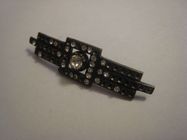 Broche Ancienne Art Nouveau / Art Déco - Acier Et Résine Avec Strass
